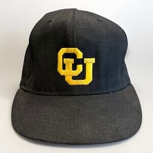 Vintage Somers Mens Black Colorado Buffaloes Fitted Hat Size 7 3/8 Baseball Cap